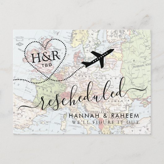 Verandering in plannen uitgestelde bestemming brui aankondigingskaart (Voorkant)