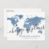 Verandering in plannen uitgestelde bestemming brui briefkaart (Voorkant / Achterkant)