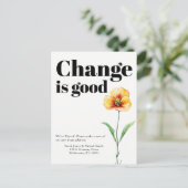 Verandering is een goede aankondiging (Staand voorkant)