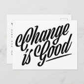 Verandering is een goede kennisgeving briefkaart (Voorkant / Achterkant)