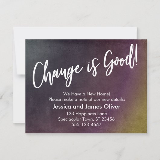 Verandering is een goede veelkleurige Grunge aanko Kaart (Voorkant)