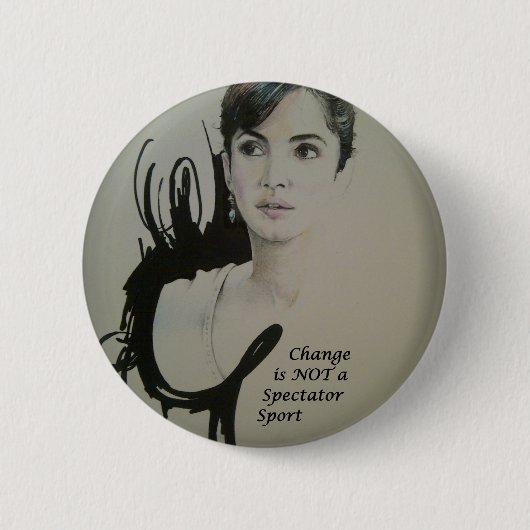 Verandering is geen Spectator Sport Art Print Ronde Button 5,7 Cm (Voorkant)