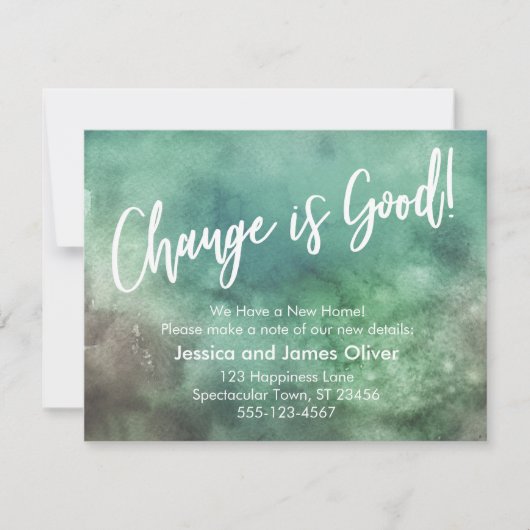 Verandering is goed! Aankondiging groene Waterverf (Voorkant)