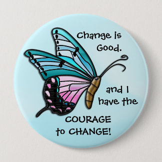 Verandering is goed (Aqua Butterfly Button) Ronde Button 4,0 Cm