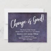 Verandering is goed! Grunge Paarse bewegende aanko Kaart (Voorkant)