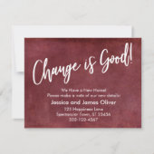 Verandering is goed! Grunge Red Bewegende Aankondi Kaart (Voorkant)