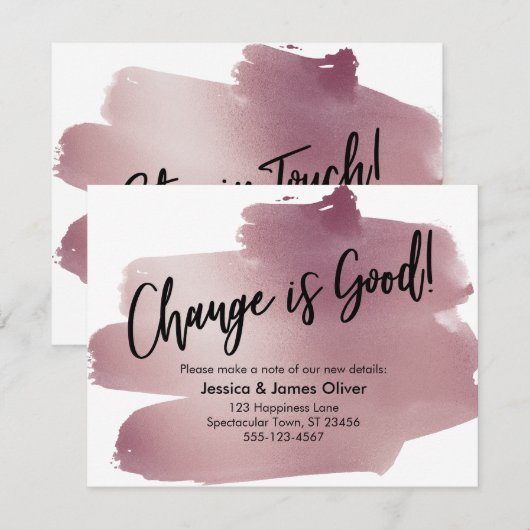 Verandering is goed handschrift Roos gouden Swash  Kaart (Voorkant / Achterkant)