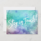 Verandering is goed! Kleurrijke Waterverf Aankondi Kaart (Achterkant)