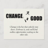 Verandering is goed Motivatie Gezegde Aankondigingskaart (Voorkant)