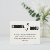 Verandering is goed Motivatie Gezegde Aankondigingskaart (Staand voorkant)