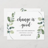 Verandering is goed, Nieuwe aankondiging van het h Briefkaart (Voorkant / Achterkant)