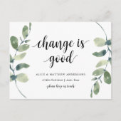 Verandering is goed, Nieuwe aankondiging van het h Briefkaart (Voorkant)