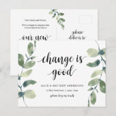 Verandering is goed, Nieuwe aankondiging van het h Briefkaart (Voorkant / Achterkant)