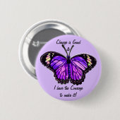 Verandering is goed (Paarse vlinder Button) Ronde Button 5,7 Cm (Voorkant /achterkant)