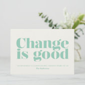 Verandering is kennisgeving goed bewegen // Turquo Kaart (Staand voorkant)