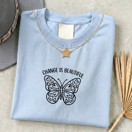 Verandering Is Mooi Hart Vlinder T-Shirt Grafisch