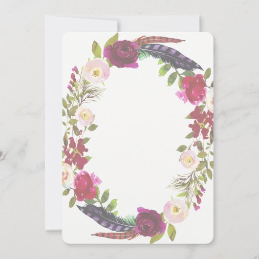 VERANDERING KLEUR - Bourgogne Bloemen bruiloft uit Kaart (Achterkant)