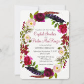 VERANDERING KLEUR - Bourgogne Bloemen bruiloft uit Kaart (Voorkant)