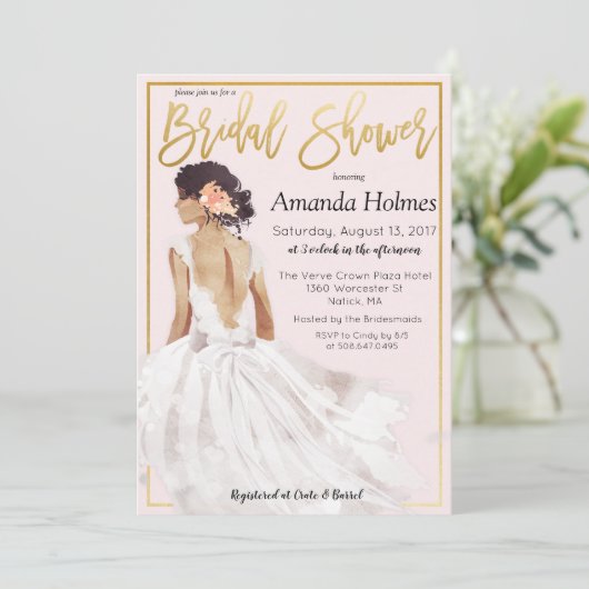 VERANDERING KLEUR - Mode bruids doucheuitnodiging Kaart (Staand voorkant)