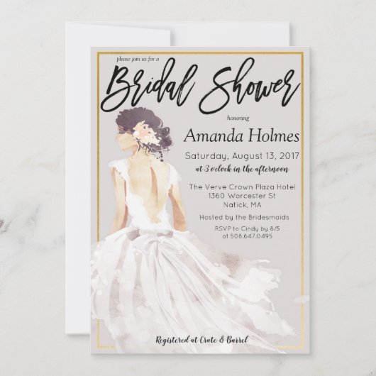 VERANDERING KLEUR - Mode bruids doucheuitnodiging Kaart (Voorkant)