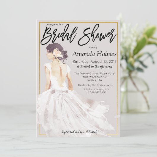 VERANDERING KLEUR - Mode bruids doucheuitnodiging Kaart (Staand voorkant)