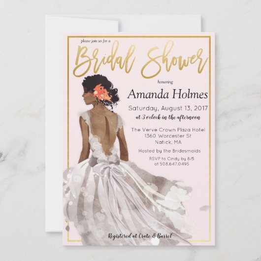 VERANDERING KLEUR - Mode bruids doucheuitnodiging Kaart (Voorkant)