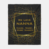 Verandering Nanna Grandma Voeg Kinder Names Black  Fleece Deken (Voorkant)