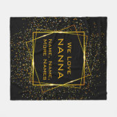 Verandering Nanna Grandma Voeg Kinder Names Black  Fleece Deken (Voorkant (Horizontaal))