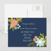 Verandering van adres Bloemen briefkaart (Voorkant / Achterkant)