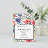 Verandering van adres Bloemen briefkaart (Staand voorkant)