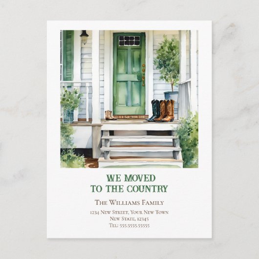 Verandering van Adres Boerderij Verhuisaankondigin Briefkaart (Voorkant)