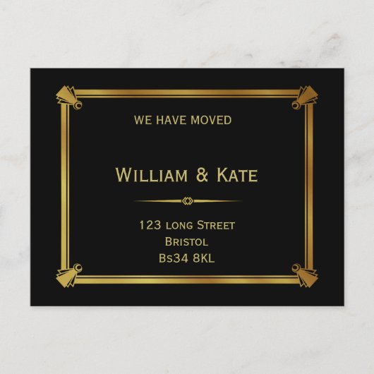 Verandering van adres briefkaart Art Deco Style go (Voorkant)