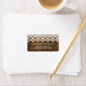 Verandering van adres Bruin rustiek hout en kant Etiket (Insitu)