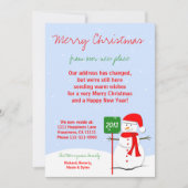 Verandering van adres Christmas Flat Kaart Snowman (Voorkant)