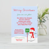 Verandering van adres Christmas Flat Kaart Snowman (Staand voorkant)