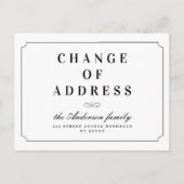 Verandering van adres elegante retro look lijst ve briefkaart (Voorkant)