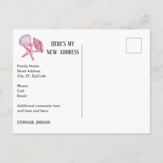 Verandering van adres Florida Gepensioneerde Amate Aankondigingskaart (Achterkant)