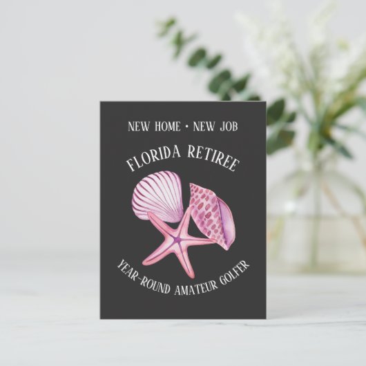 Verandering van adres Florida Gepensioneerde Amate Aankondigingskaart (Staand voorkant)