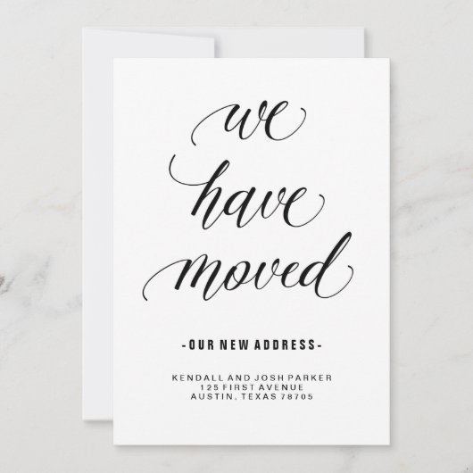 Verandering van Adres in Moderne Calligrafie Aankondiging (Voorkant)