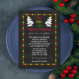 Verandering van Adres Kerst Flat Kaart Chalkboard