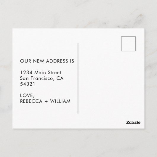 Verandering van adres modern handgeschreven script briefkaart (Achterkant)