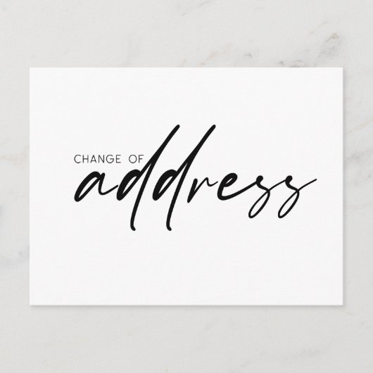 Verandering van adres modern handgeschreven script briefkaart (Voorkant)