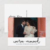 Verandering van Adres Moderne Typografie en Foto Aankondigingskaart (Voorkant / Achterkant)