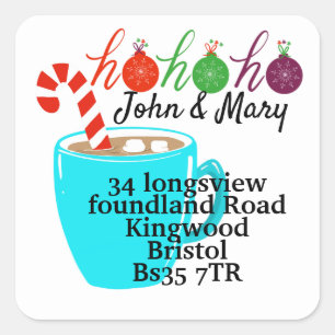 Verandering van Adres sticker Kerst, Cacao