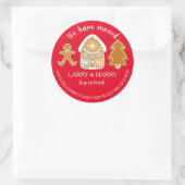 Verandering van Adres sticker kerst peperkoek (Tas)