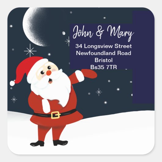 Verandering van adres sticker kerstman (Voorkant)