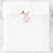 Verandering van adres sticker vakantie robin (Tas)