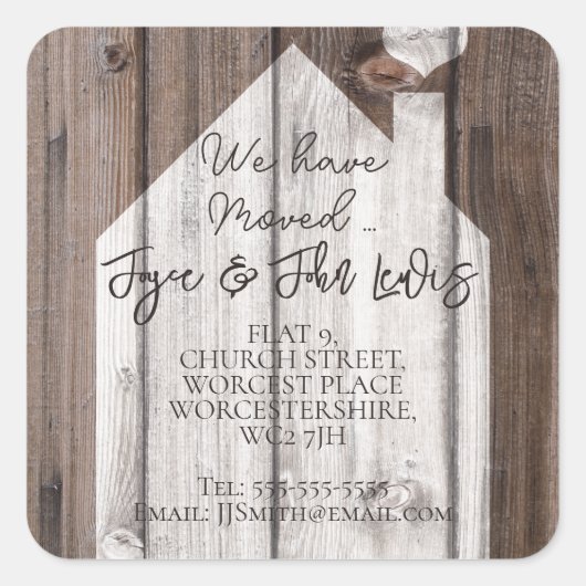 Verandering van Adres Stickers houten huis (Voorkant)