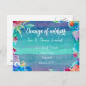 Verandering van adres water-kleur briefkaart (Voorkant / Achterkant)