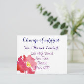 Verandering van adres water-kleur briefkaart (Staand voorkant)